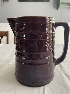 Vtg Brown Drip Marcrest Daisy & Dot Oven-Proof Stoneware Pitcher 8  BEAUTIFUL • $10.69