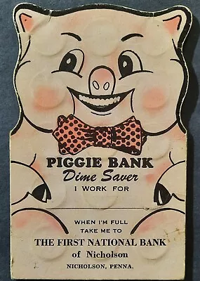 Piggie Bank Dime Saver 1954 First National Bank Of Nicholson PA • $4.99