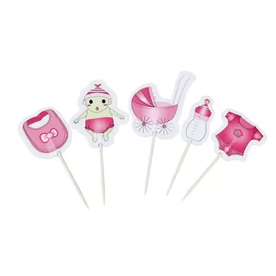  20 Pcs Cartoon Baby Carriage Cake Decorations Pack Theme Cup • £6.75