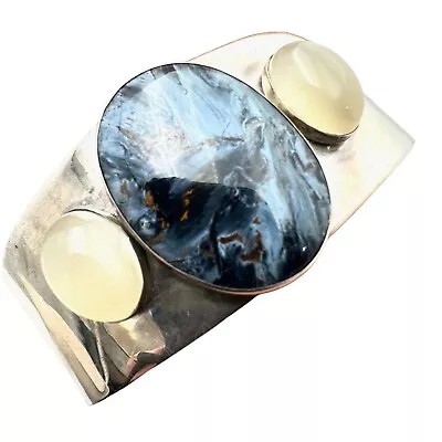 Jay King Mine Finds DTR Womens Bracelet Sterling 925 Blue Jasper Moonstone • $116.99