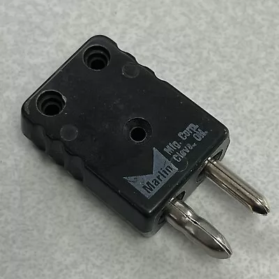 Type J Thermocouple CONNECTOR PLUG Standard Full Size Black ANSI IEC 2 Pole MALE • $7.95