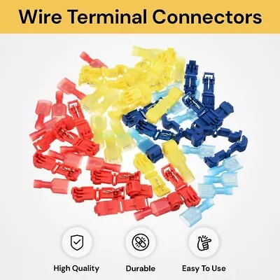 60PCS Heat Shrink Wire Connectors T-Taps Crimp Quick Splice Cable Terminals Set • $13.99