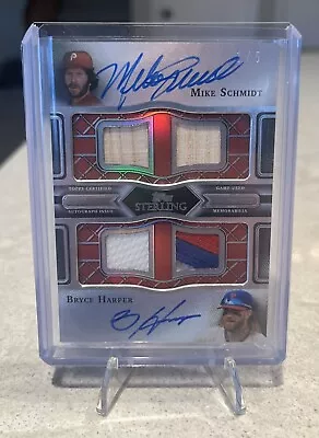 Mike Schmidt Bryce Harper 1/5 Auto Game Used Relic Dual Topps Sterling 2022 • $610