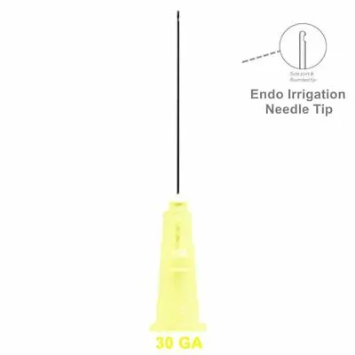 30G Dental Endo Irrigation Needle Disposable Syringe Tips Yellow One Side Hole  • $7.99