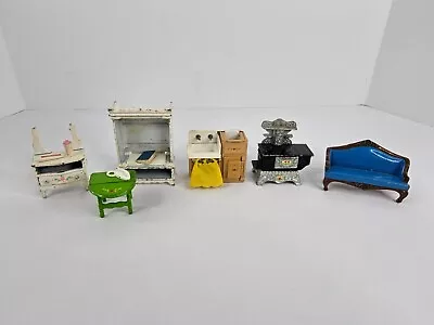 Vintage 1980 Mattel The Littles Metal Die Cast Doll House Furniture Lot 10 Piece • $23.99