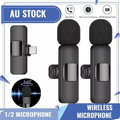 Lavalier Microphone Wireless Audio Video Recording Mini Mic For Android/iPhone • $17.59