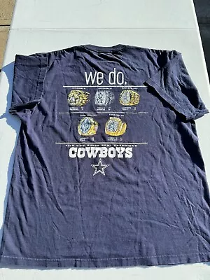 Dallas Cowboy Shirt Adult Large Reebok Got Five Blue Championship Ring NFL Mens • $15