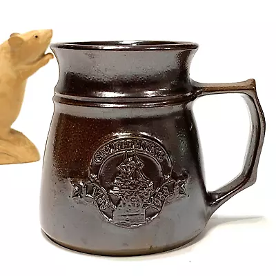 BENDIGO POTTERY - Iconic Stoneware BICENTENARY MUG 1988 12cmH Gloss Brown Glaze • $22.85