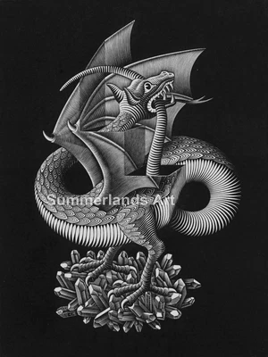 £25.99 • Buy MC Escher Dragon Giclee Fine Art Print Paper Or Canvas Large Various Sizes