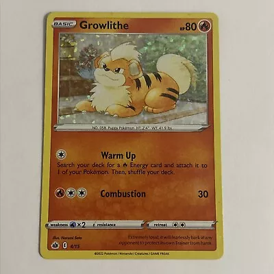 Pokémon TCG Growlithe McDonald's Promos 2022 4/15 Glitter Holo Rare LP Single! • $0.99