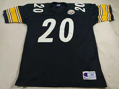 Vintage Pittsburgh Steelers Jersey Champion Large 44 Black Football NFL Mens • $15.23