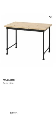 £19.20 • Buy IKEA KULLABERG Work/Home Office Desk 110x70 Pine & Black (Used)