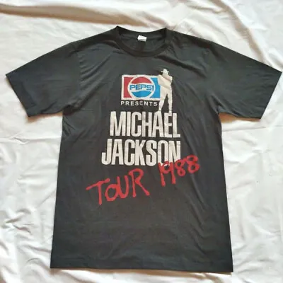 1988 Michael Jackson Tour T-Shirt Pepsi Cola Reprint L-Size • £80.99