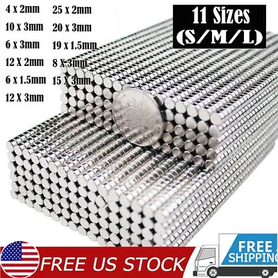 Lot Neodymium Magnets N52 Disc Round Super Strong Rare Earth Small Large Magnet • $6.78