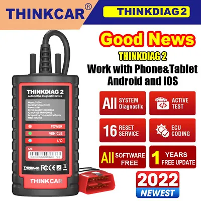 THINKDIAG 2 Bidirectional Diagnostic Tool All Brands Free OBD2 Scanner Coding • $129