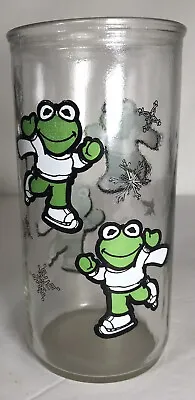 Vintage 1989 Muppet Babies Kermit The Frog Skating Glass • $10.99