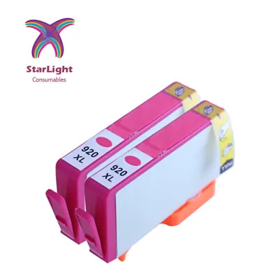 2 Magenta Ink Cartridge 920XL Fits For HP Officejet 6000 6500 6500A 7000 7500A • £5.99