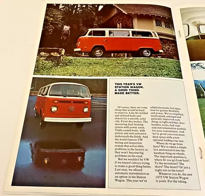 VINTAGE ORIGINAL 1976 VW STATION WAGON CAMPMOBILE  Dealer Catalog • $7.50