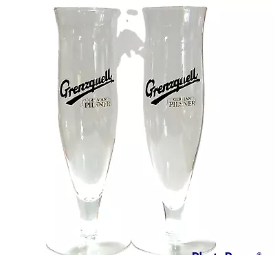 Lot Of 2 Vintage Grenzquell German Pilsner Beer Glasses 9  Tall • $24.95