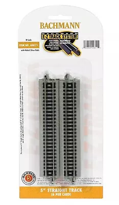 BACHMANN N SCALE E-Z TRACK 5 INCH STRAIGHT PACK (6) PC Nickel Silver NS BAC44811 • $15.99