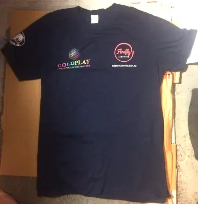 COLDPLAY RARE Australian Lighting CREW TOUR T-Shirt Head Full Of Dreams Size M • $49.95