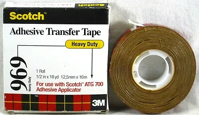 SCOTCH 969 ADHESIVE TRANSFER TAPE REFILL For ATG-700 Applicator 18 Yds X 1/2   • $10.95