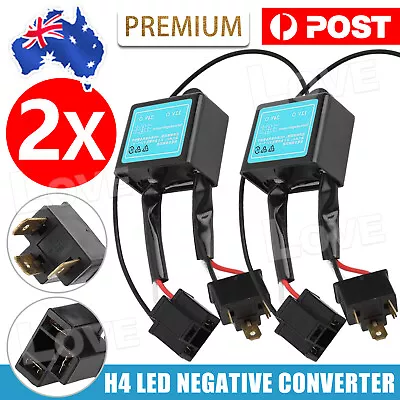 2Pcs H4 LED Reversed Polarity Converter Positive Negative Switch Harness Adapter • $18.95