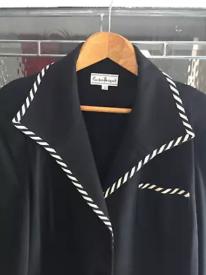 Women's Custom Design Hand Made Blazer Jacket Black &White Vintage  SZ 22 / XXL • $80