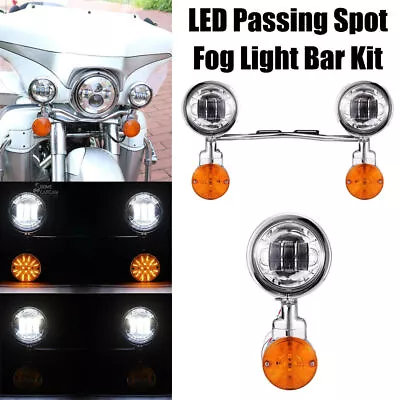 $169.99 • Buy LED Passing Turn Signals Fog Light Bar For Yamaha V-Star XVS 1100 1300 Custom