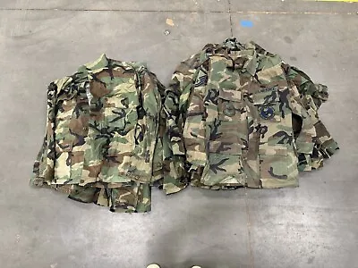 Woodland Camo Military BDU Shirt Medium Long Cold Weather Army • $19.99