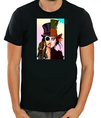 Mad Hatter Johnny Depp Jack Sparrow Short Sleeve Men's T Shirt F500 • £10.71