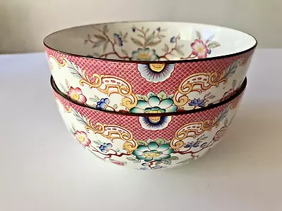 Two Antique Sarreguemines   Minton Pink  Decorative Bowls Rare 6 5/8 “ X  3.25” • $150