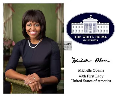 First Lady Michelle Obama White House Seal Autographed 8x10 Photo • $8.49