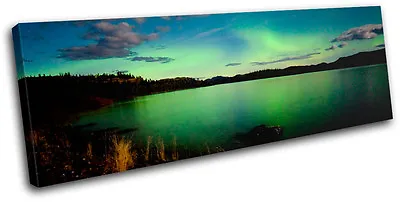 Northern Lights Night View Space SINGLE CANVAS WALL ART Picture Print VA • £39.99