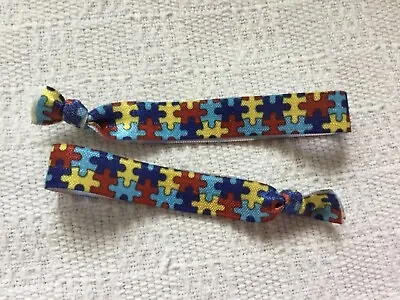 £1.90 • Buy Support Autism Awareness X2 Stretchy Elastic Large Puzzle Design Wristband 7in 