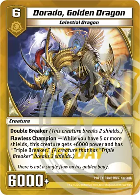 Kaijudo X1 DORADO GOLDEN DRAGON Duel Day Foil Promo P18 Y1PRM DUEL MASTERS 2012 • $2