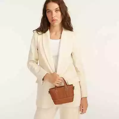 J. Crew Mini Montauk Leather Tote Bag Handbag In Rich Oak Color $148 NEW • $69.99