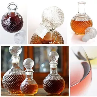 1000ml Round Decanter Glass Liquor Whiskey Wine Crystal Bottle Whisky Carafe • $32.99