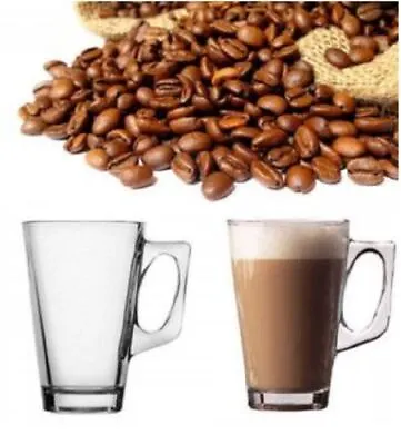 New 24pc Latte Glass 240ml Coffee Cappucino Tea Cafe Latte Mugs Glasses Cups Hot • £18.95