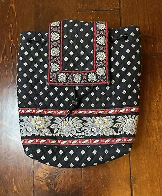 Vera Bradley Black Red Floral Vintage Backpack • $20