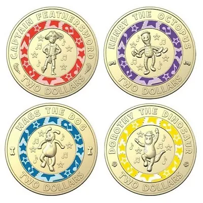 2021 $2 Wiggles 30th Anniversary Set Of 4 Two Dollar Rare Queen Coins Rare Circ • $17.99