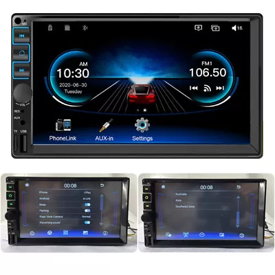 7  Car Radio Apple Carplay Android Auto BT Car Stereo Touch Screen Double 2 Din • $47.09