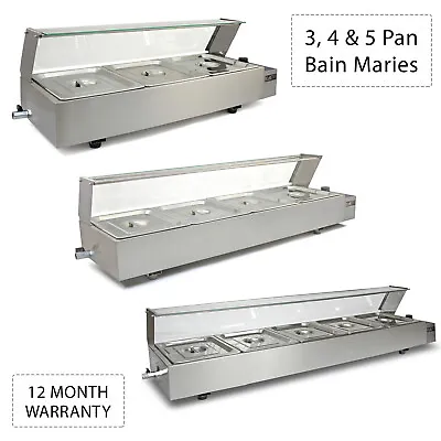 £249.99 • Buy Bain Marie Electric Warmer 3 4 5 Pan Pots Commercial Catering Display Wet Well