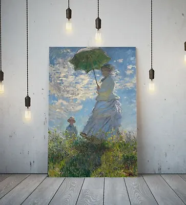 Monet Woman With A Parasol -framed Canvas Painting Wall Art Picture Paper Print • £69.99