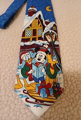 Vtg Rare Disney Christmas Tie Mickey Mouse/ Donald Duck & Pluto A Licensed Item • $16.95
