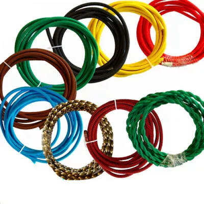 Italian Coloured Braided Lighting 2/ 3 Core Fabric Cable Flex Cord Vintage Retro • £2.29