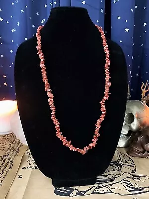 34  Continuous Strand Of LiDiex Glassworks Goldstone Chip Necklace Voodoo Estate • $32.18