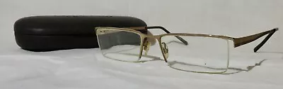 Magic Clip M362 Eyeglass Brown Metal 55-18 Half Rim Eyewear Frame No Clip • $34.99