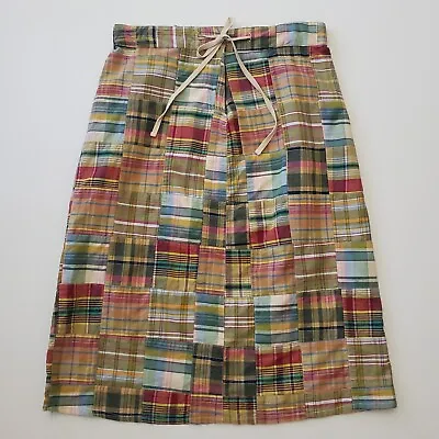 NorthStyle Skirt Medium Multicolor Madras Plaid Cotton Chambray Pencil  • $14.57
