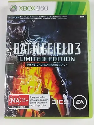 Battlefield 3 Limited Edition XBOX 360 Game MA15+ Action PAL Physical Warfare Pa • $11